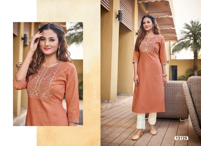 Kivi Liza Fancy Ethnic Wear Rayon Designer Embroidery Kurti Collection